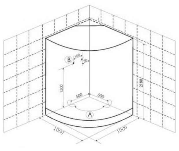 Душевая кабина Deto D01S с подсветкой низкий поддон 100см*100см фотография 18