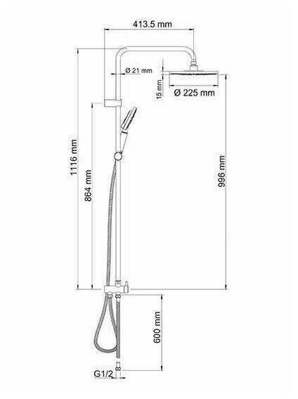 Душевая стойка WasserKRAFT A039, комбинированное фотография 4