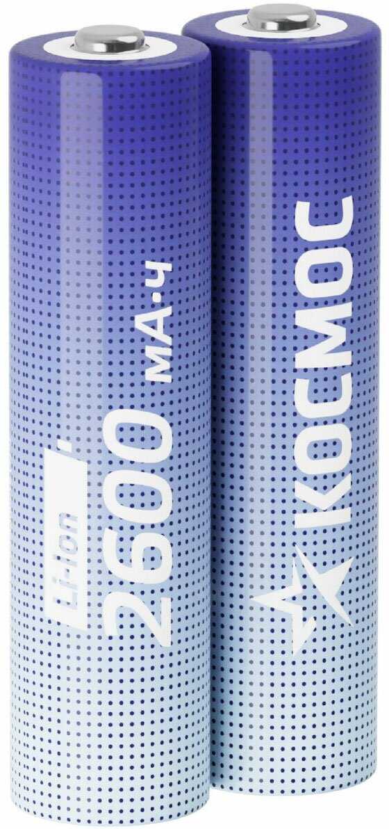 Набор аккумуляторов Космос Li-ion 18650 2600 mAh (2 шт)