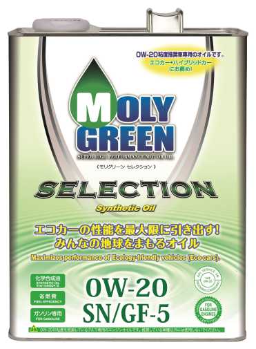 Синтетическое моторное масло MolyGreen Selection 0W-20