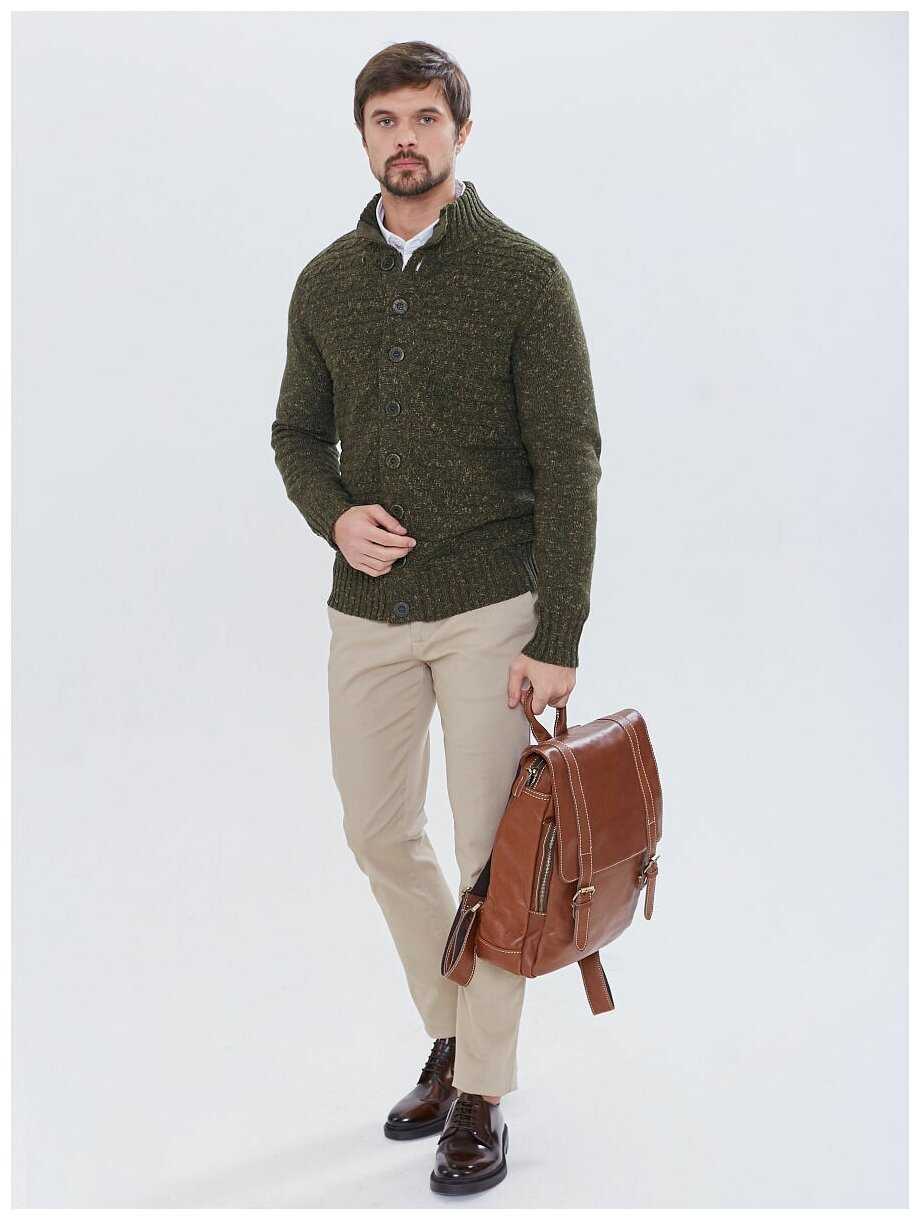 Рюкзак кожаный мужской городской для ноутбука Capsa с 3 наружными карманами и клапаном фотография 27