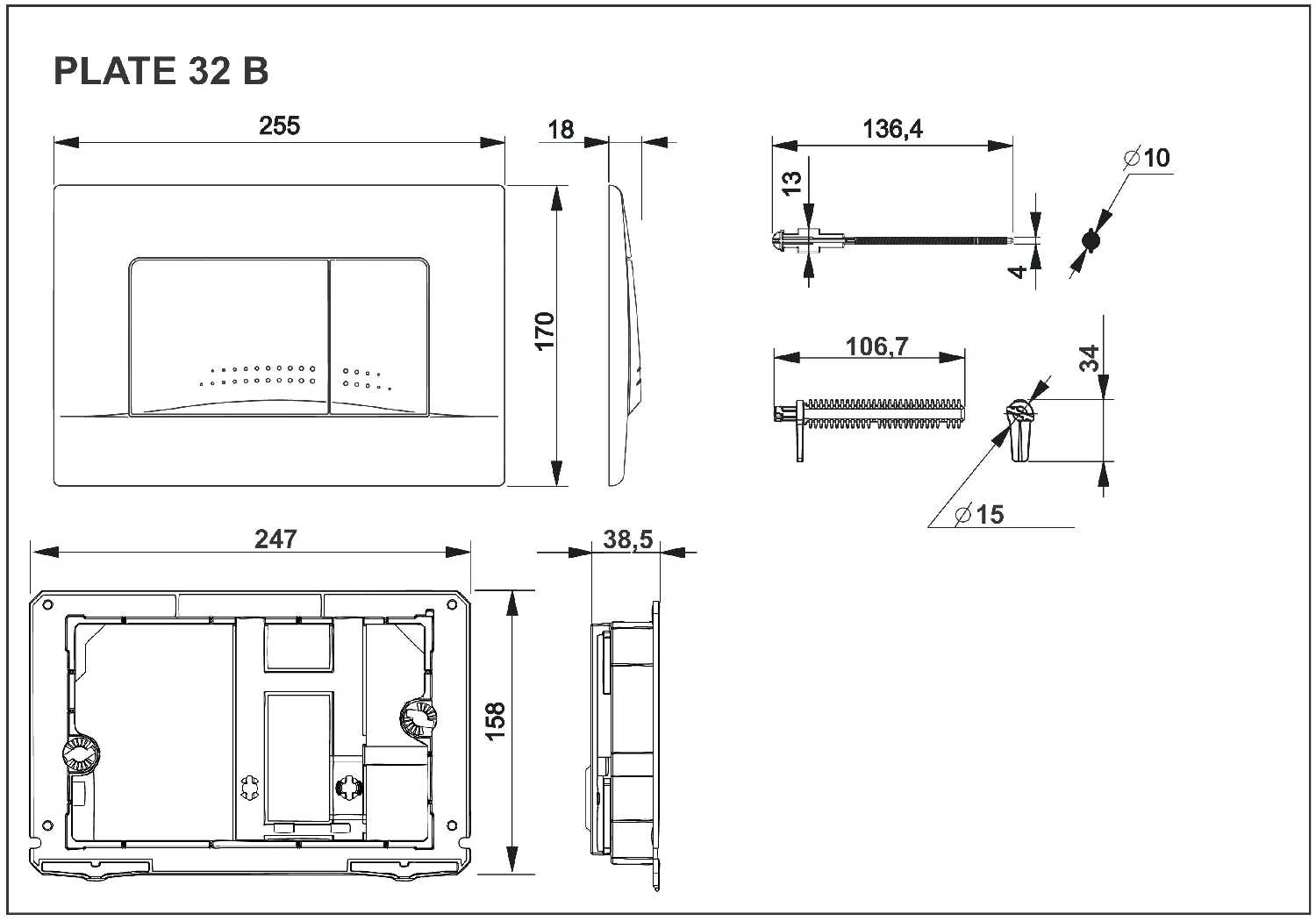 Смывная клавиша Active 32b Roca Dama Senso 8901130B1 фотография 4