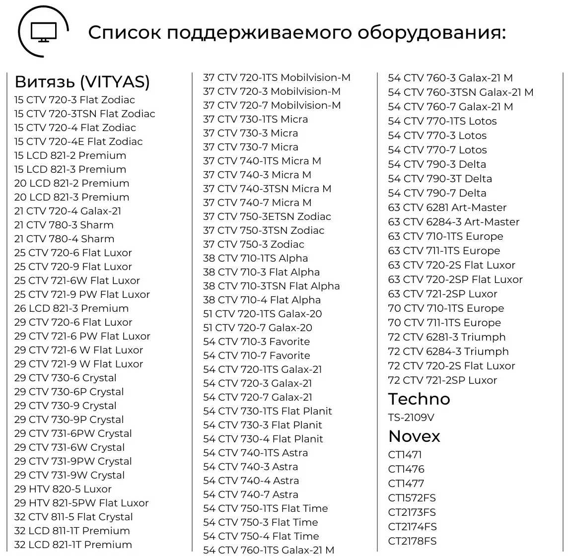 Пульт PDUSPB RC-10 конус RC-6-1 для телевизоров Витязь (VITYAS), Techno, Novex фотография 3