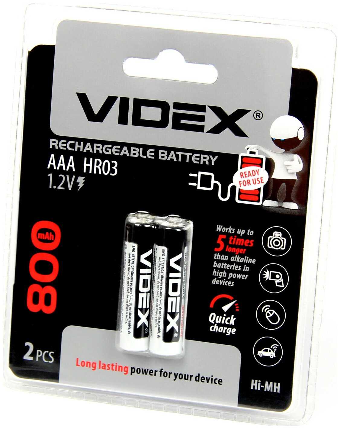 Аккумулятор VIDEX HR03/AAA 800mAh 2BL (LSD, низк. саморазряд)