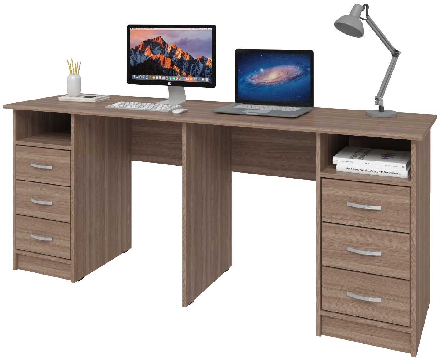 Стол письменный Хит-33, ШхГ: 200х50 см, цвет: Белый фотография 12