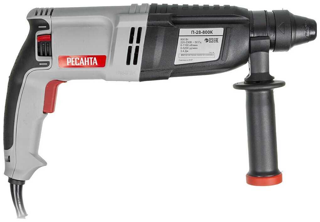Перфоратор РЕСАНТА П-28-800К 75/3/1, без аккумулятора, 800 Вт фотография 2