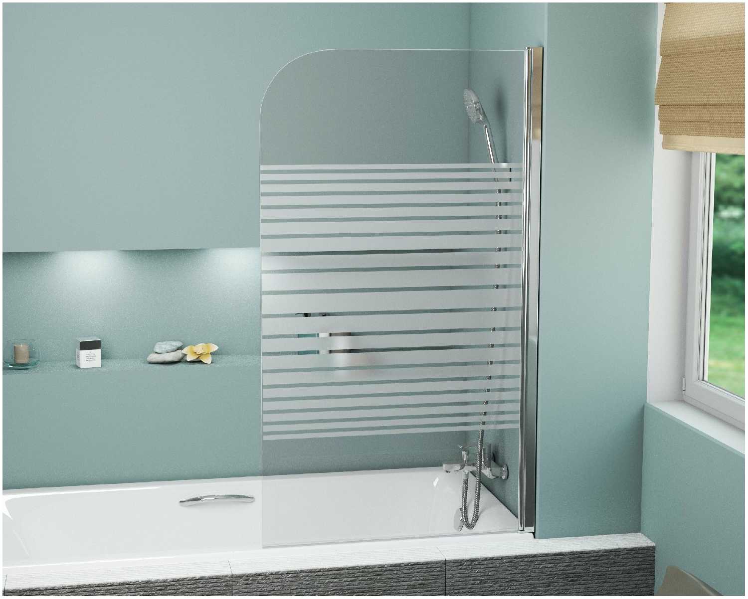 Шторка для ванны GROSSMAN GR-100P (140*80) алюминиевый профиль, стекло полосатое 6мм фотография 1