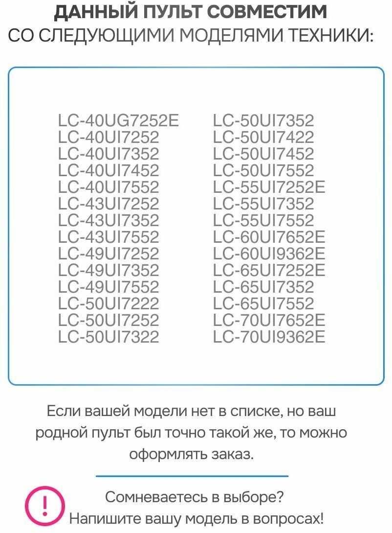 Пульт Sharp SHW/RMC/0120 фотография 2