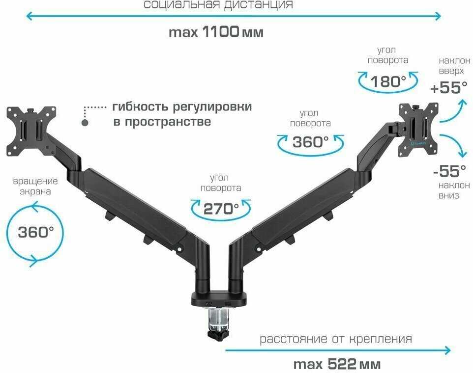 Кронштейн TUAREX Кронштейн для двух мониторов TUAREX ALTA-15 фотография 17