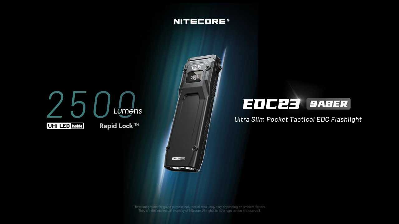 Перезаряжаемый карманный тактический фонарик Nitecore EDC23 фотография 6