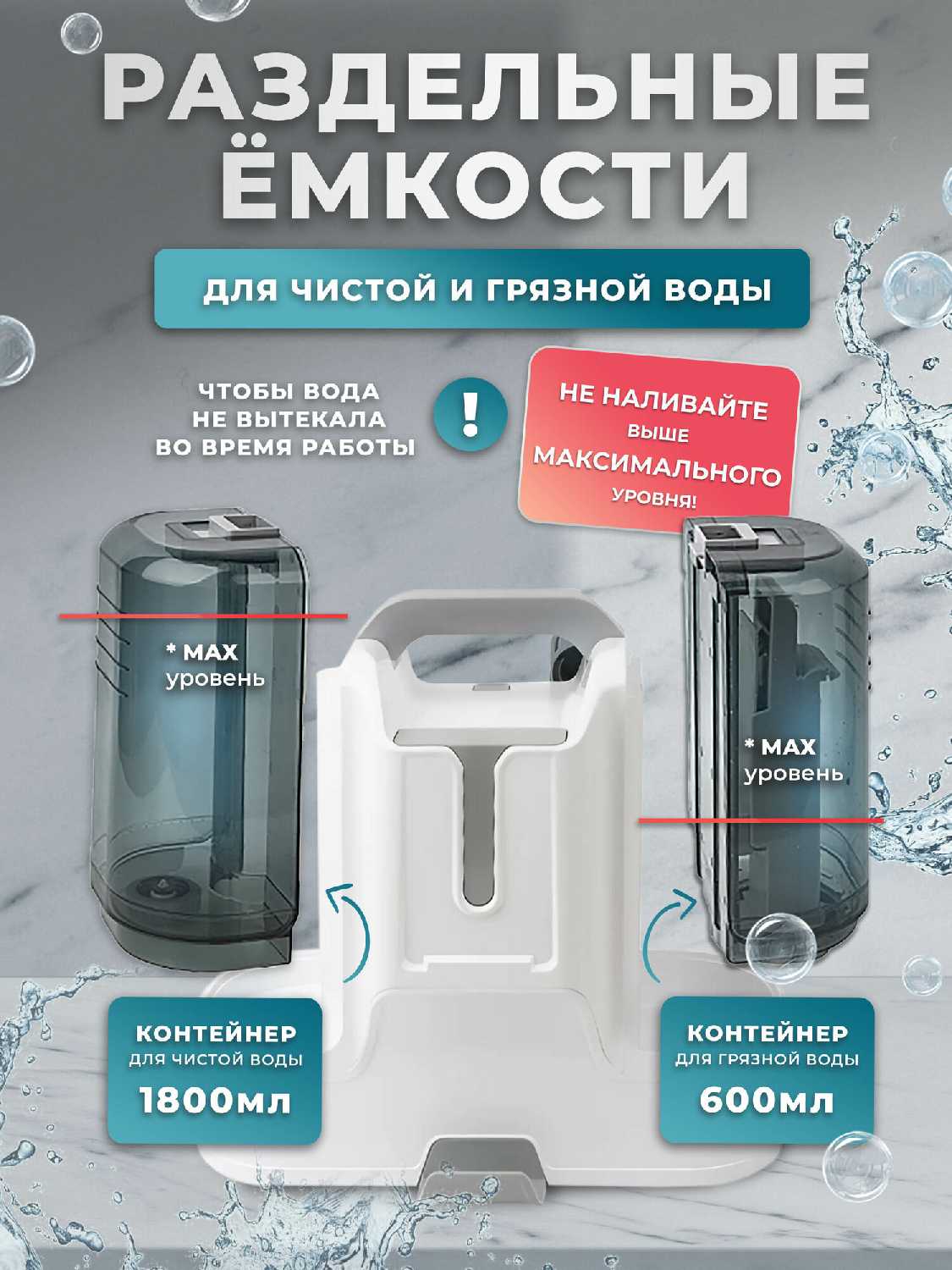 Моющий пылесос для мебели, дома и салона автомобиля, химчистка, ковров, штор фотография 2