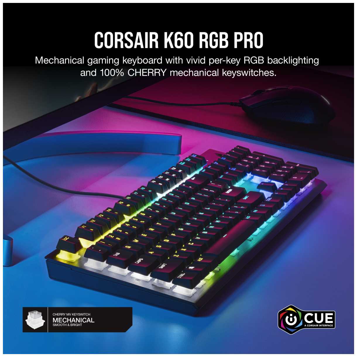 Игровая клавиатура Corsair K60 RGB PRO CHERRY MV фотография 11
