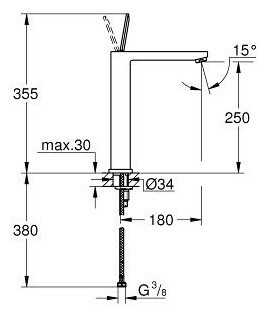 Смеситель для раковины (умывальника) Grohe Eurocube Joy 23661000, рычажный фотография 1