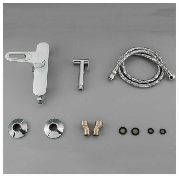 Смеситель с гигиеническим душем Frap F2049 белый фотография 1