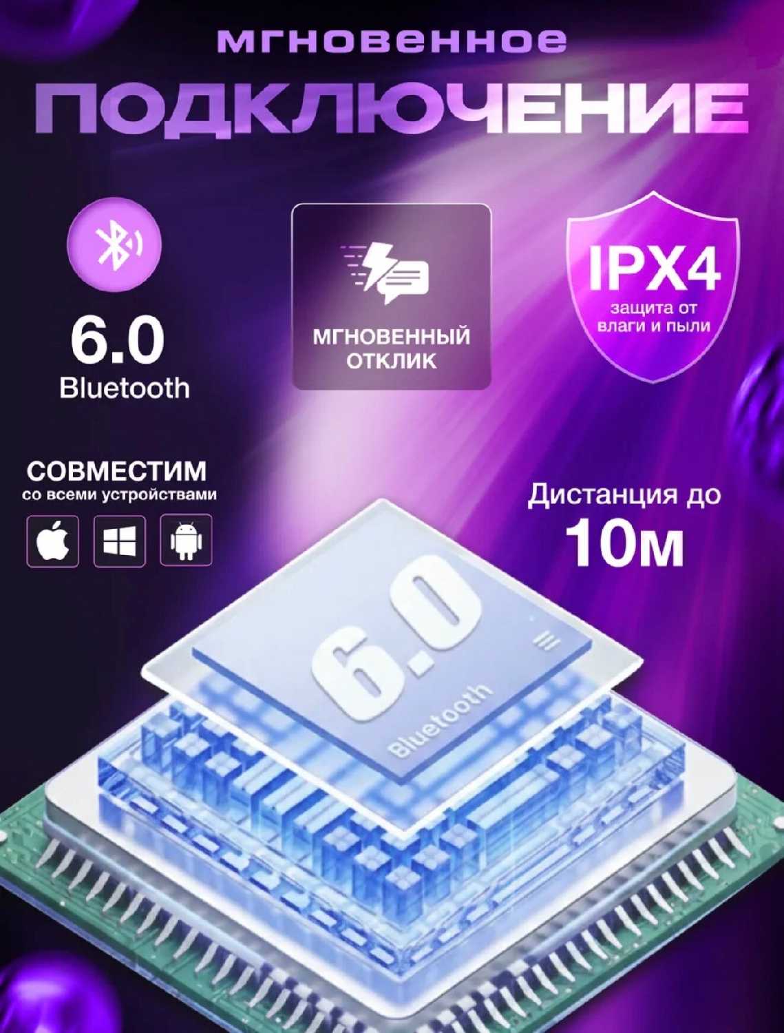 Наушники беспроводные HOCO EW205 [Bluetooth 6.0, IPX4, с микрофоном, сенсорное управление] фотография 2