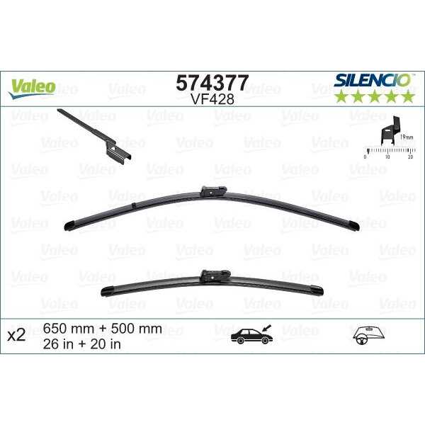 Щетка стеклоочистителя Valeo Silencio Flat Blade Set (VM428) фотография 18