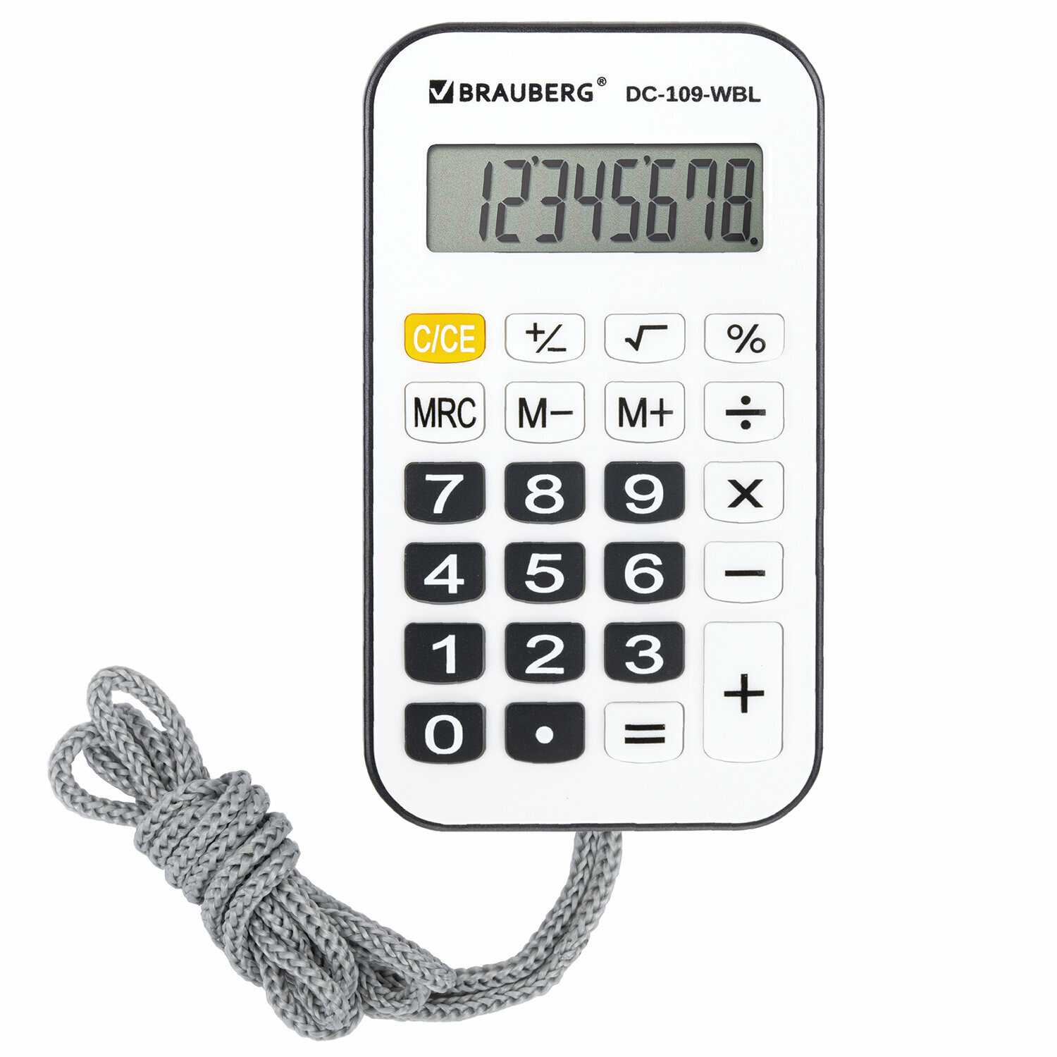 Калькулятор карманный BRAUBERG DC-109-WBU [61x110мм, 8 разрядов] фотография 1