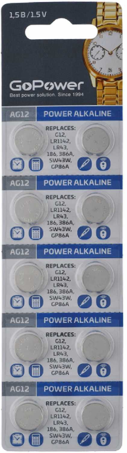Батарейка GoPower G12 (LR1142/LR43/386A/186 BL10) фотография 2