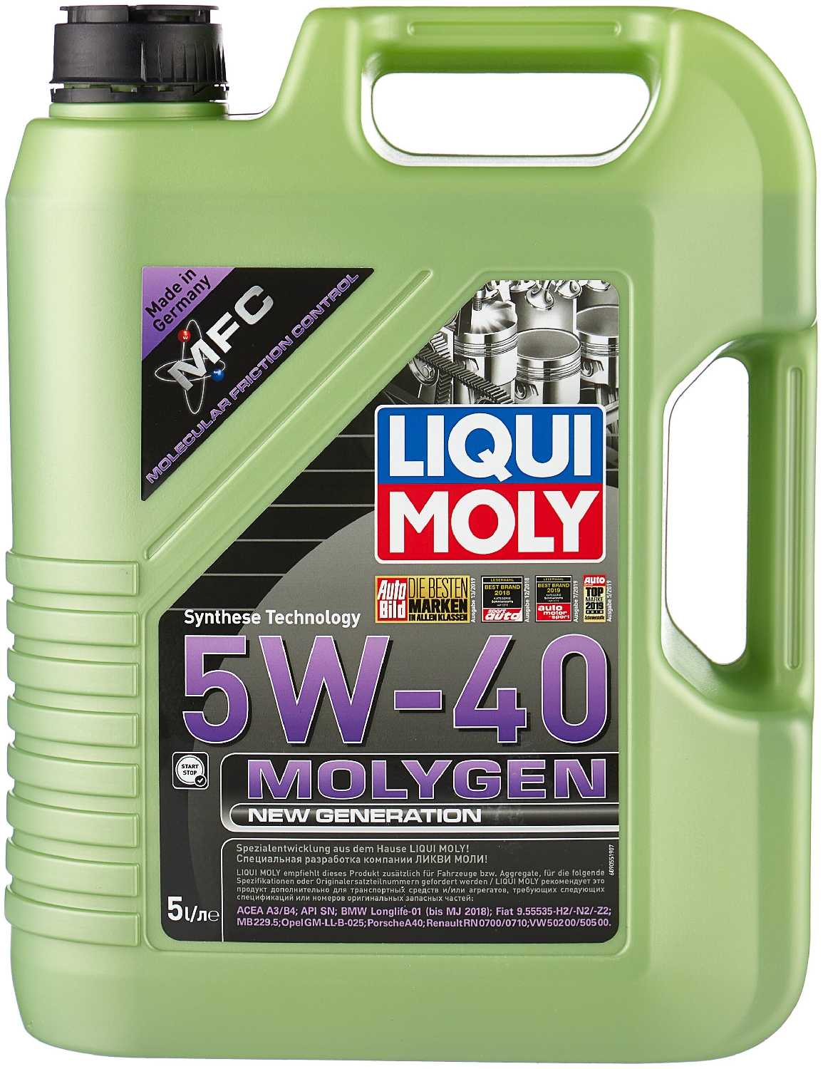 Синтетическое моторное масло LIQUI MOLY Molygen New Generation 5W-40 фотография 6