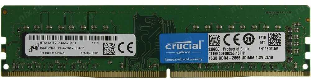 Оперативная память Crucial 16 ГБ DDR4 DIMM CL19 (CT16G4DFD8266) фотография 10