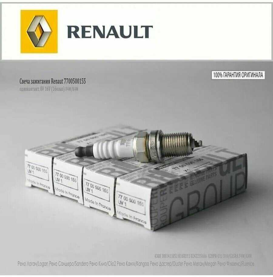 Свечи зажигания RENAULT Свечи зажигания (7700500155)