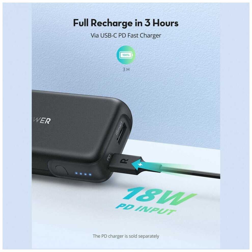 Портативный аккумулятор RAVPower PD Pioneer 20W 10000 мАч (RP-PB186) фотография 3