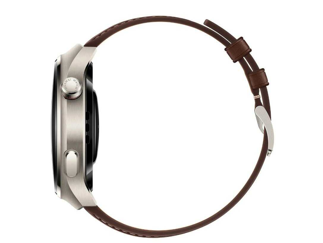 Смарт-часы HUAWEI Watch 4 Pro Titanium/Dark Brown Leather Strap фотография 4