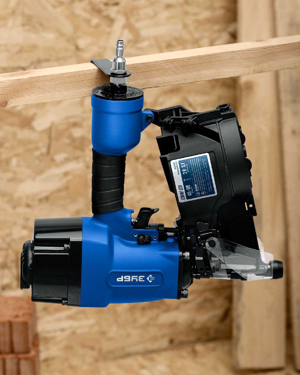 ЗУБР CNW-90, пневматический нейлер для барабанных гвоздей (31914) фотография 13