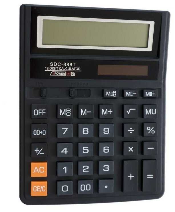 Калькулятор настольный SDC-888T, 12 разрядный, бухгалтерский фотография 2