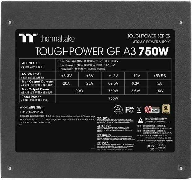 Блок питания Thermaltake Toughpower GF A3 Gen.5 (1200W) фотография 3