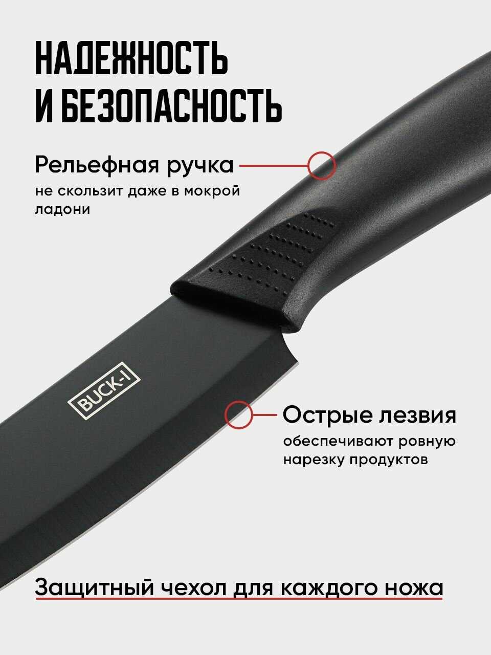 Набор ножей кухонных Shiny Kitchen Набор ножей кухонных с подставкой, орехокол, штопор открывашка механический фотография 5