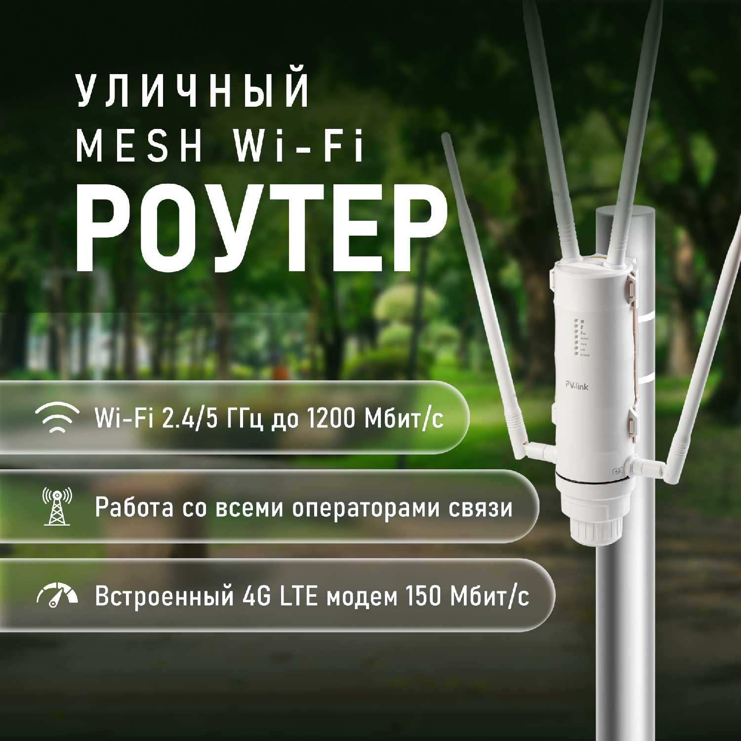 Роутер Wi-Fi PV-link PV-WF25RT4GW 2,4/5 ГГц