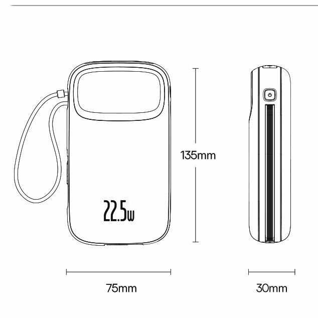 Портативный аккумулятор Baseus QPow2 Dual Fast Charging Cables (20000 mAh) фотография 10