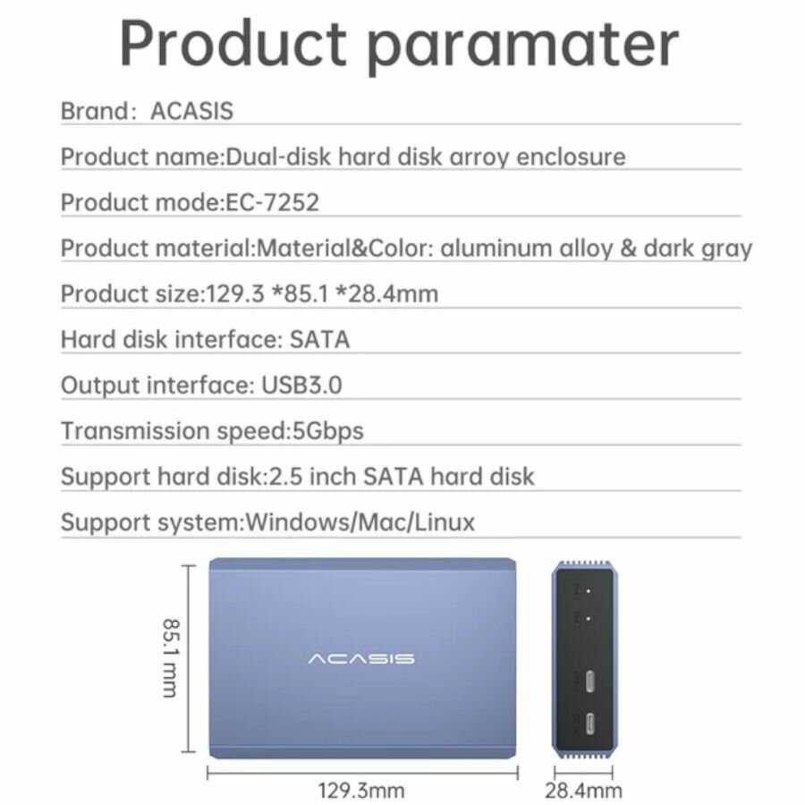 Корпус для SSD накопителя ACASIS TBU405pro (40 Гбит/с) фотография 18