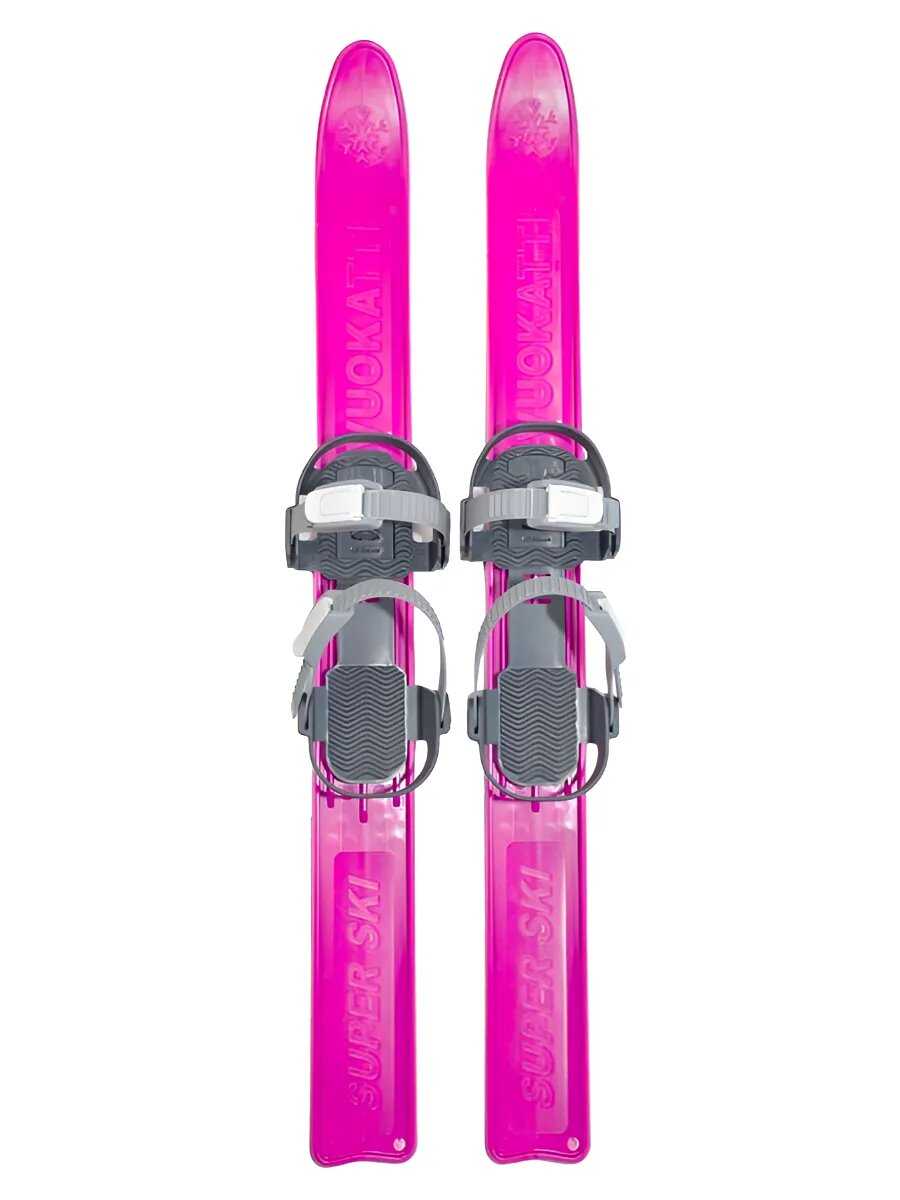 Лыжный комплект детский с креплениями и палками (75 см) фотография 29