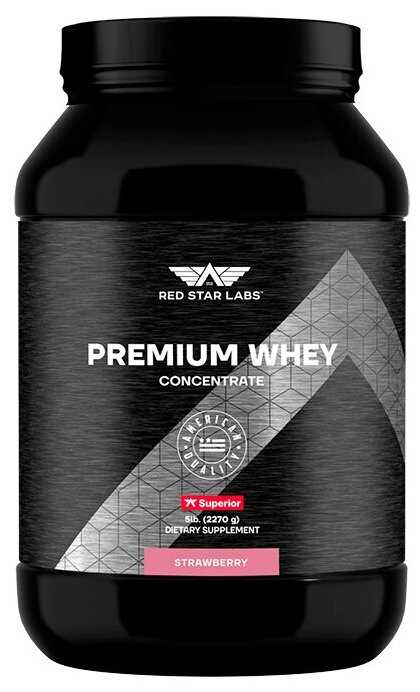 Red Star Labs Протеин Red Star Labs Premium Whey Concentrate, 2270 г, вкус: клубника