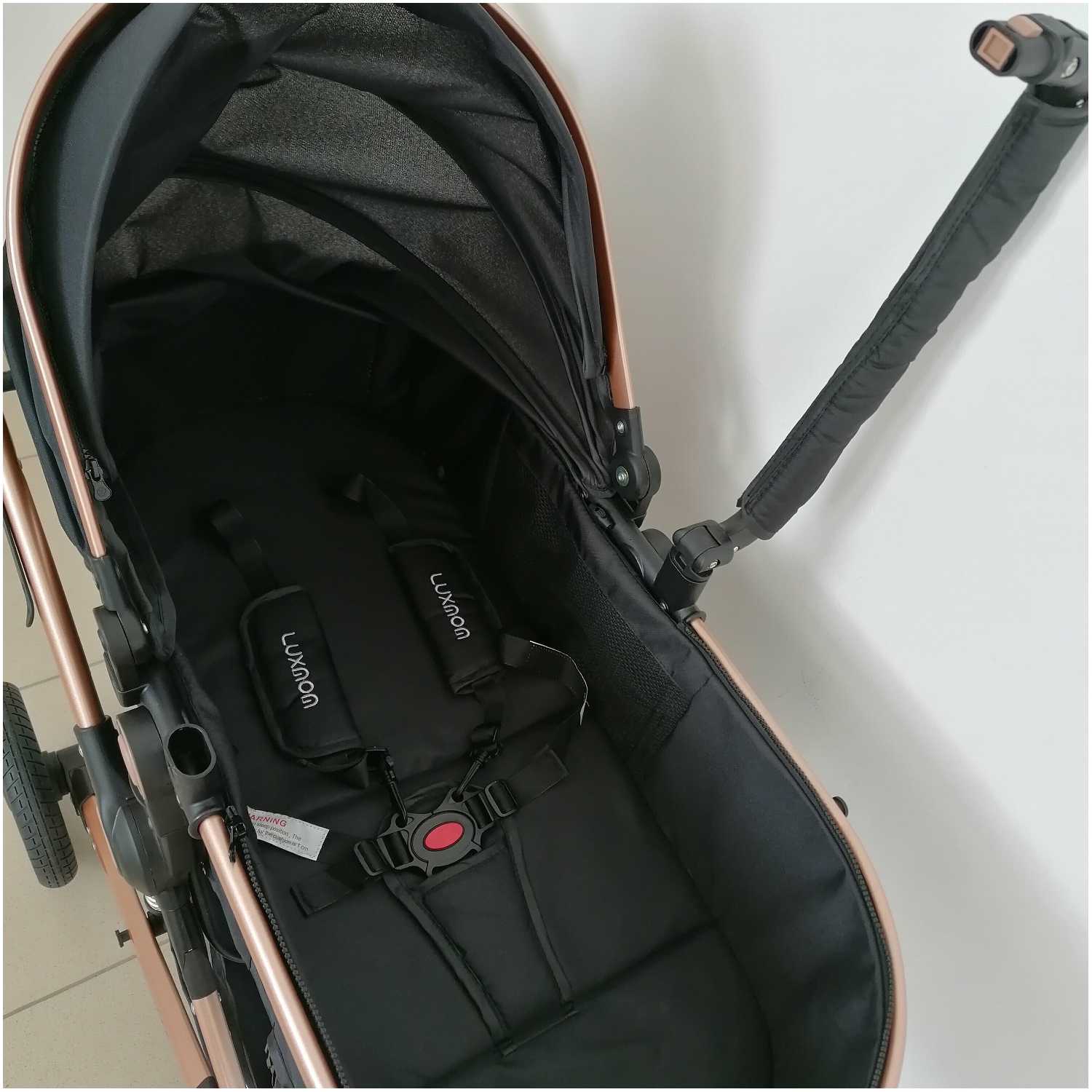 Детская Коляска 3в1 LUXMOM 530W, коляска для новорожденных, цвет черный, коляска-трансформер фотография 5