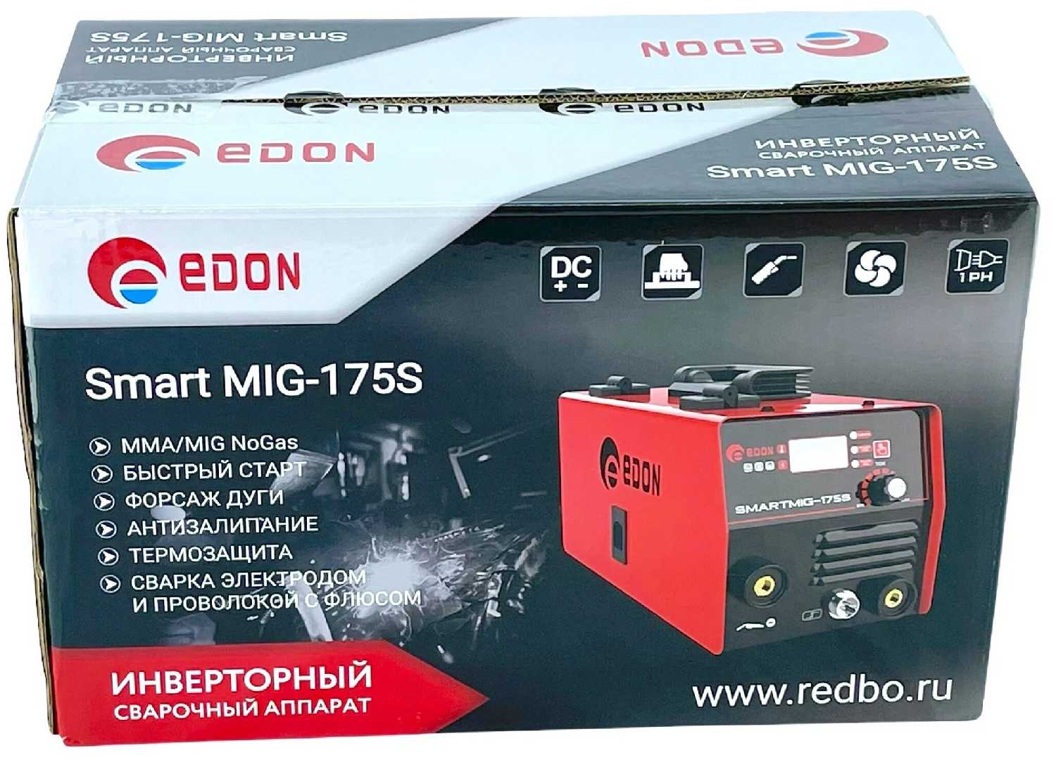 Сварочный аппарат инверторного типа Edon Smart MIG-175S, MMA, MIG/MAG фотография 11