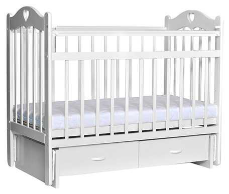 Кроватка everflo Love (ES-002), классическая, поперечный маятник фотография 2