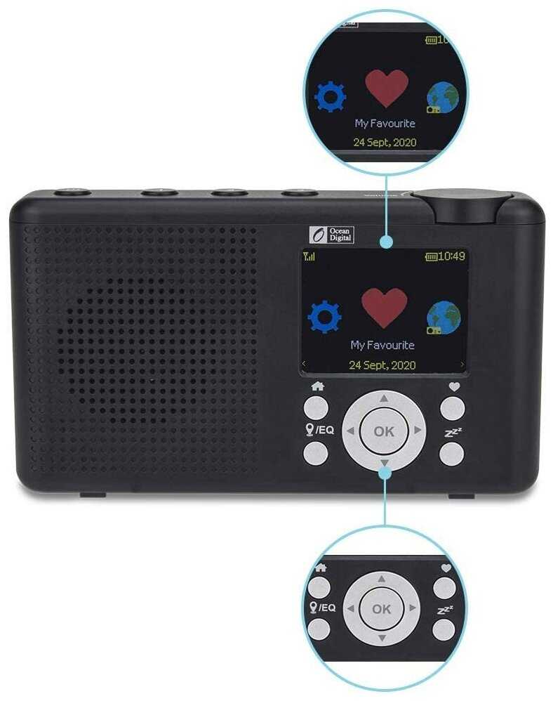 Интернет радио Ocean Digital WR 23F (Работа от аккумулятора, Wi-Fi, FM, Bluetooth) фотография 4