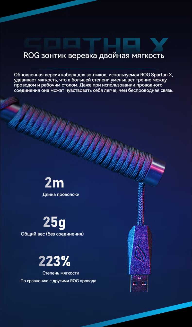 Беспроводная игровая мышь ROG Spartan X (PAW3370) фотография 9