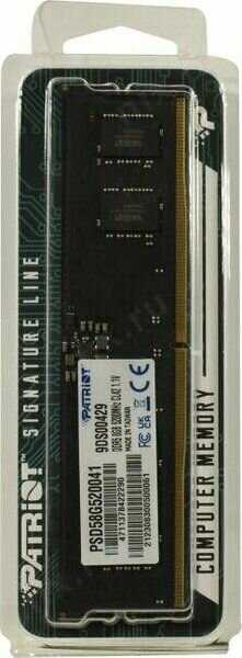 Оперативная память Patriot Memory SL 8 ГБ DDR5 5200 МГц DIMM CL42 (PSD58G520041) фотография 9