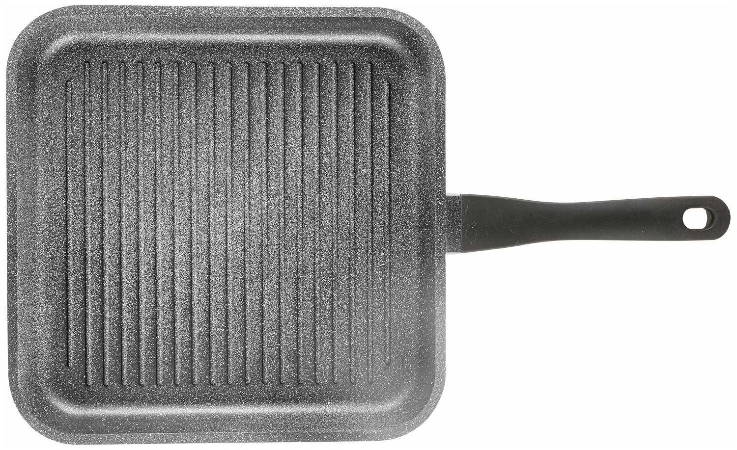 Сковорода-гриль литая с антипригарным покрытием Традиция Антрацит 28х28 см фотография 2