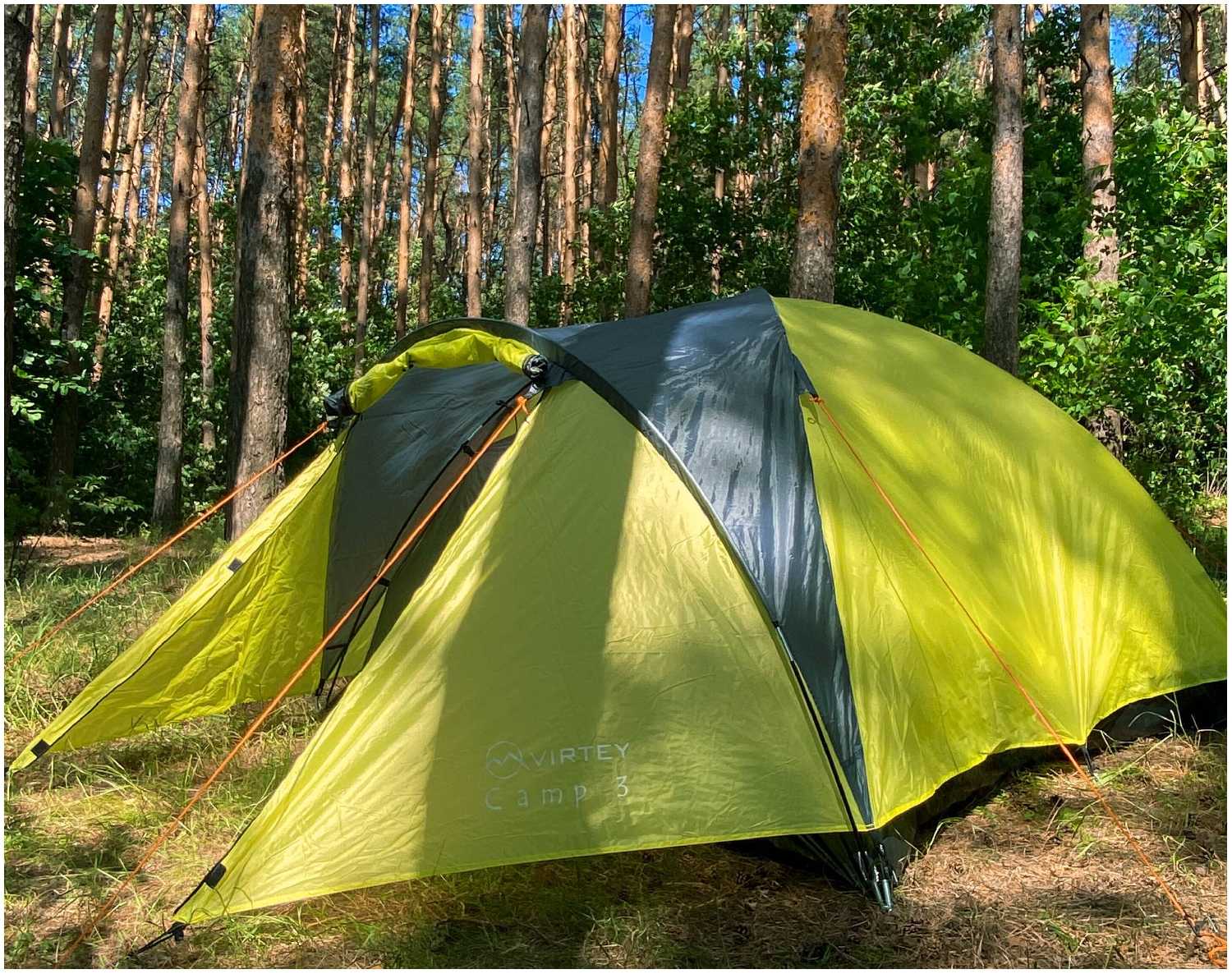 Палатка туристическая 3х местная двухслойная с тамбуром Virtey Camp-3 (310х210x130 см) фотография 1