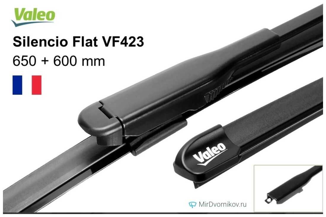 Щетка стеклоочистителя бескаркасная Valeo Silencio Flat Blade Set VM423, 2 шт. фотография 4