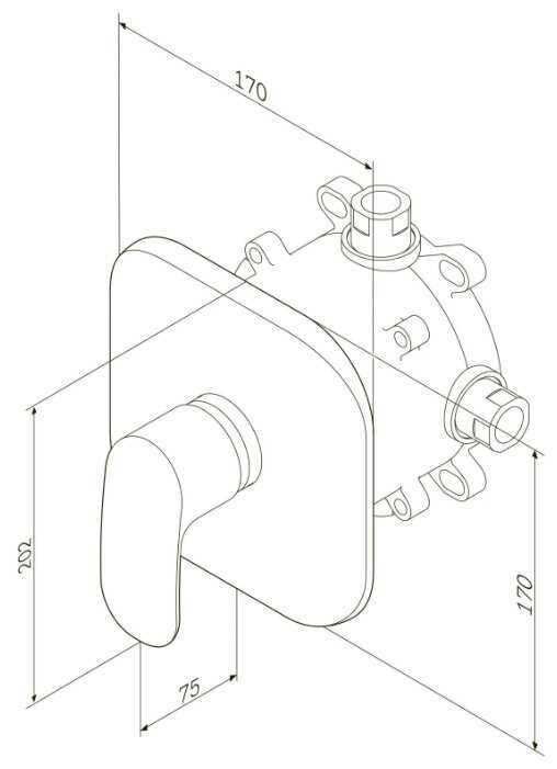 Смеситель для душа AM.PM Sensation F3075000, рычажный фотография 7