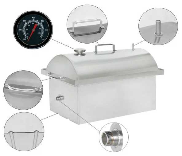 Коптильня KINGSMOKE Lux 450 со штуцером для холодного и горячего копчения. фотография 5
