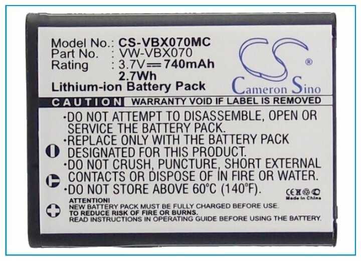 Аккумулятор CameronSino BL-40C (CS-VBX070MC) фотография 3
