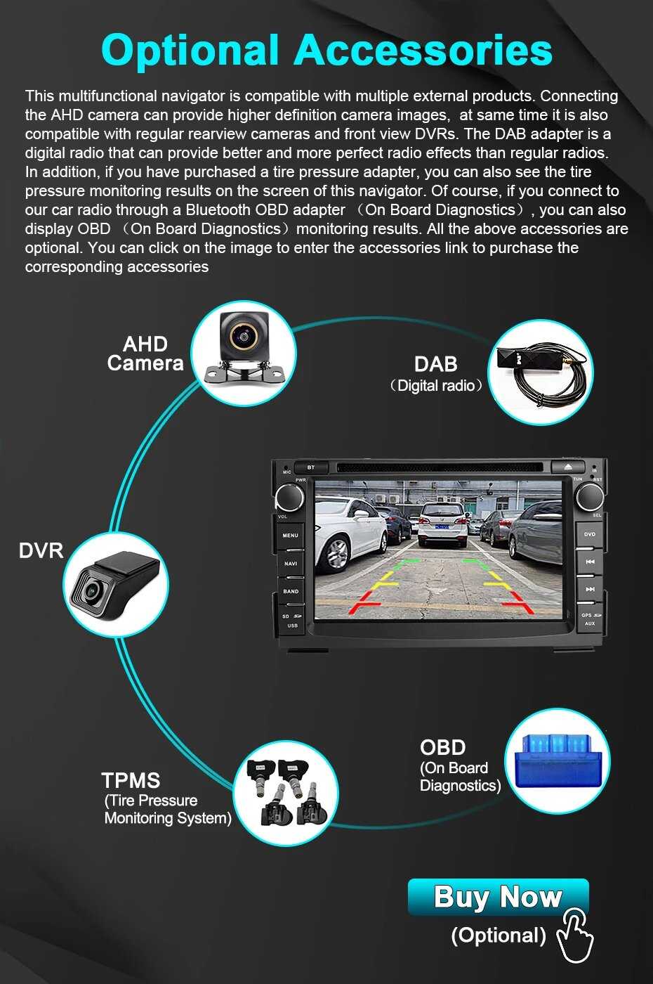 Автомобильный радиоприемник CarPlay 2 DIN 7 дюймов (CBL-8G128G-Andr14) фотография 8