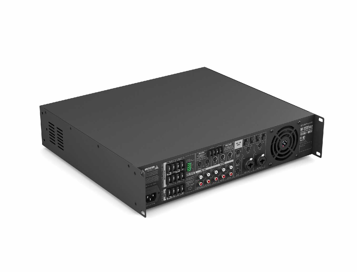 CVGAUDIO M-123Tmz профессиональный микшер-усилитель, 120W/100V, 4 зоны фотография 6